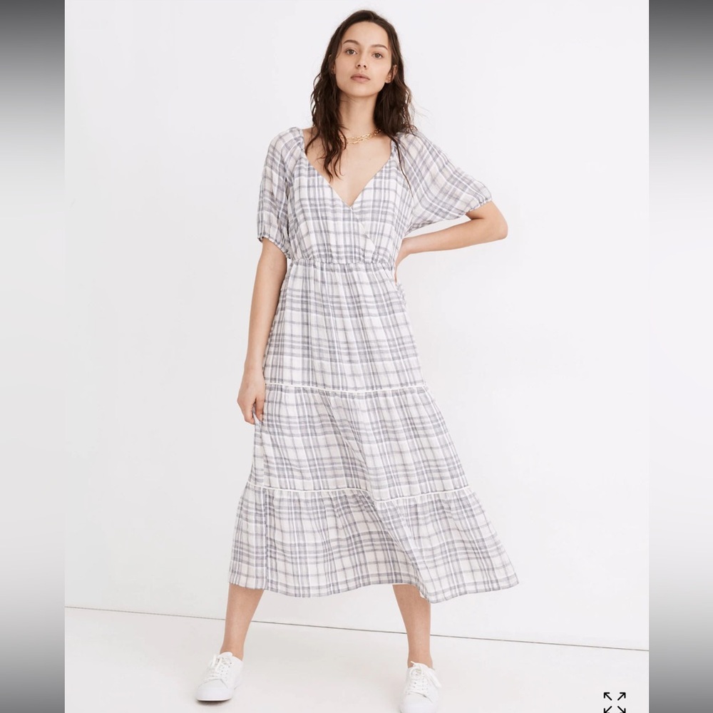 Madewell Puff Sleeve Midi Dress
